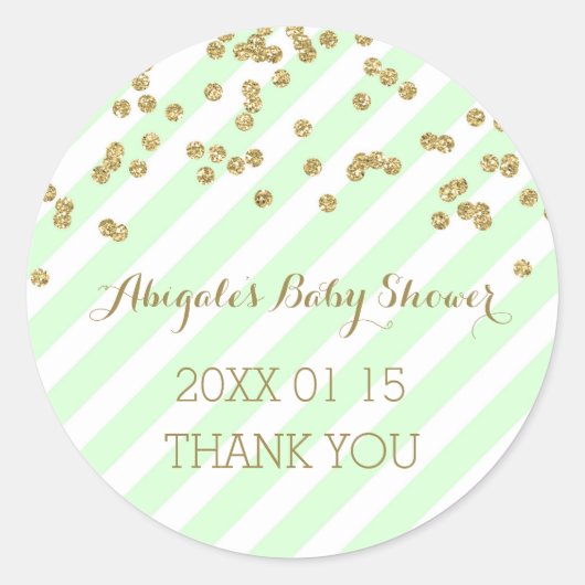 Sticker de Baby shower de  Mint Gold (Devant)