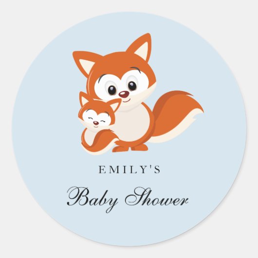 Sticker de Baby shower pour phoque Fox Blue (Devant)