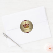 Sticker de Baby shower Prince de Couronne Rouge (Enveloppe)
