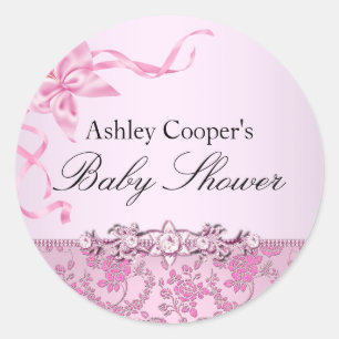 Sticker de Baby shower rose jolie