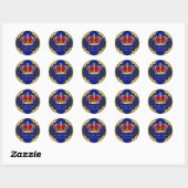 Sticker de Baby shower Royal Blue Crown (Feuille)