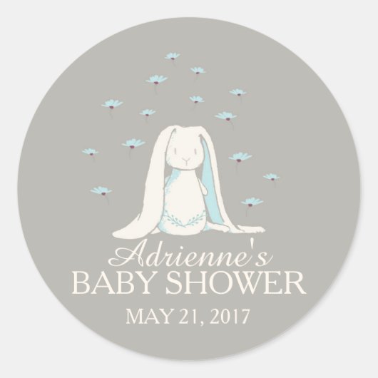 Sticker de Baby shower Sweet Bunny Boys (Devant)