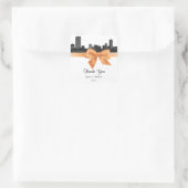 Sticker de balise BW Peach Etched Boston Skyline (Sac)