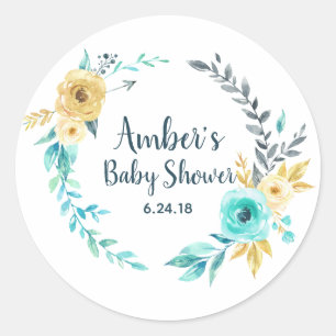 Sticker de balise Little Man Baby shower Wreath Fa