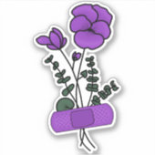 Sticker de bandaid à fleurs violettes de février (Devant)