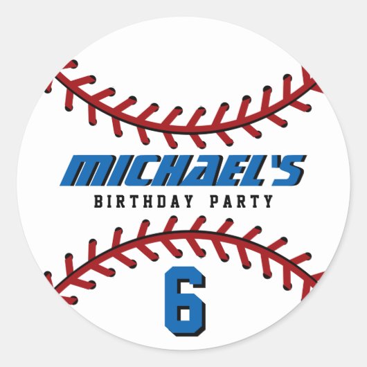 Sticker de baseball blanc équipe de sport fête d'a (Devant)