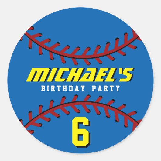 Sticker de baseball bleu Sports Anniversaire de en (Devant)