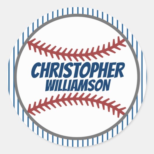 Sticker de baseball de nom personnel (Devant)