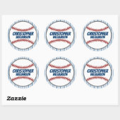 Sticker de baseball de nom personnel (Feuille)