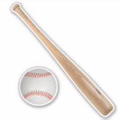 Sticker de baseball et de chauve-souris (Devant)