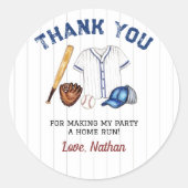 Sticker de baseball Étiquette fête d'anniversaire (Devant)