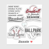 Sticker de baseball Pack 1 par GraphicLoveShop (Feuille)