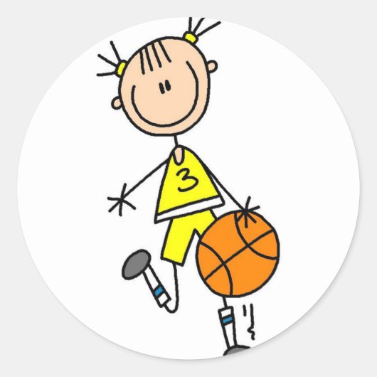 Sticker de basket-ball de Jersey Jaune (Devant)
