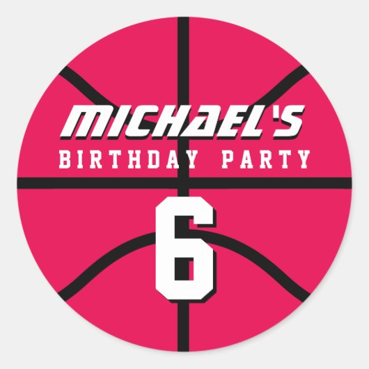Sticker de basketball rose Sports Anniversaire de (Devant)