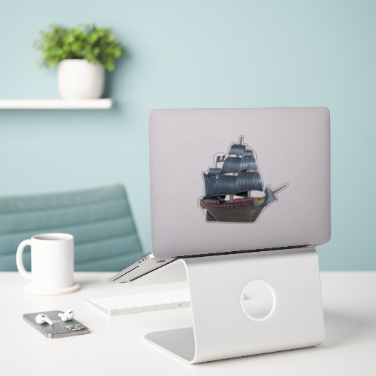 Sticker de bateau pirate (Ordinateur portable sur le bureau)