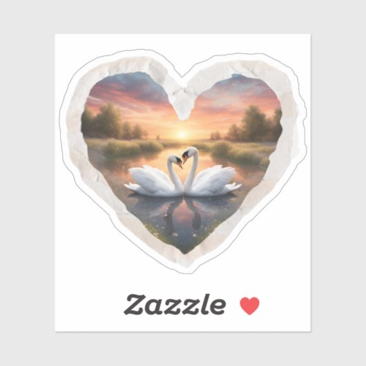 Sticker De beaux cygnes (Feuille)