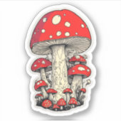 Sticker De belles aventures champignon dans la forêt encha (Devant)