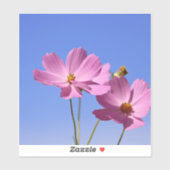 Sticker de belles fleurs roses serrant un ciel bleu clair (Feuille)
