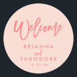 Sticker de bienvenue Mariage à la main chic | cora<br><div class="desc">Sticker de bienvenue</div>