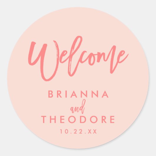 Sticker de bienvenue Mariage à la main chic | cora (Devant)