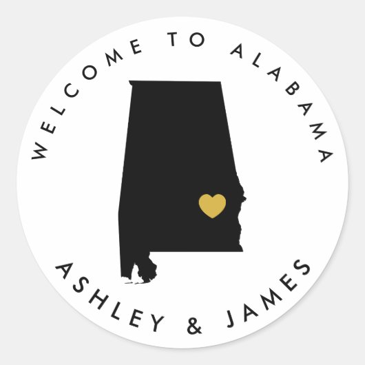 Sticker de bienvenue Mariage de l'Alabama pour sac (Devant)