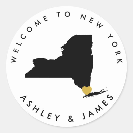 Sticker de bienvenue Mariage de New York pour sac  (Devant)