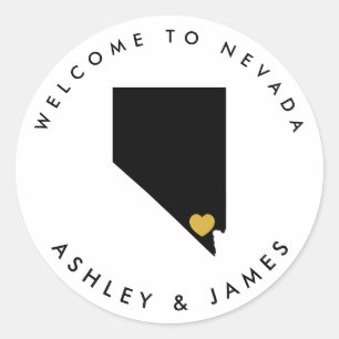 Sticker de bienvenue Mariage du Nevada pour sac bo