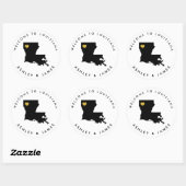 Sticker de bienvenue Mariage Louisiane, Sac boîte  (Feuille)