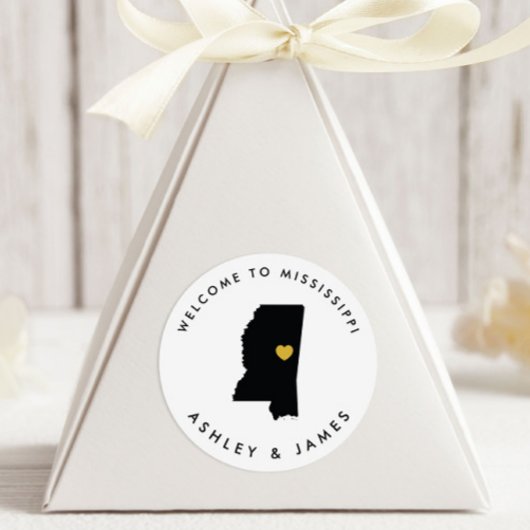 Sticker de bienvenue Mariage Mississippi Balise Or