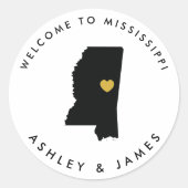 Sticker de bienvenue Mariage Mississippi Balise Or (Devant)