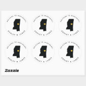 Sticker de bienvenue Mariage Mississippi Balise Or (Feuille)