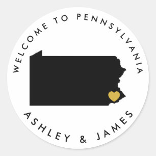 Sticker de bienvenue Mariage Pennsylvanie pour boî