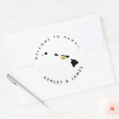 Sticker de bienvenue pour Mariage Hawaii pour sac (Enveloppe)