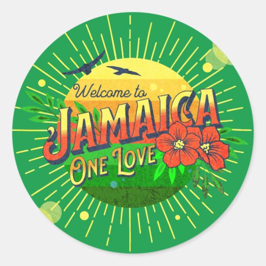 Sticker de bienvenue touristique jamaïcain (Devant)