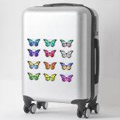 Sticker de bloc papillon coloré (Sur valise)