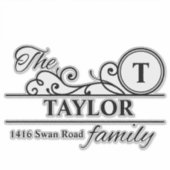 Sticker de boîte aux lettres Swirl de la famille p (Devant)