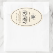 Sticker de bordure ovale d'abeille héraldique miel (Sac)