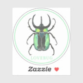 Sticker de bug de Saint Valentin (Feuille)
