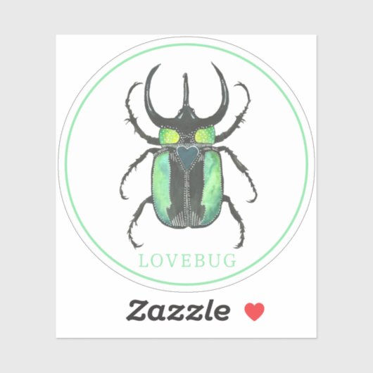 Sticker de bug de Saint Valentin (Feuille)