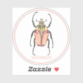 Sticker de bug de Saint Valentin (Feuille)