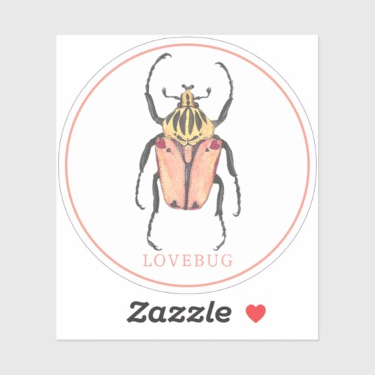 Sticker de bug de Saint Valentin (Feuille)