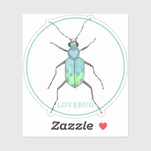 Sticker de bug de Saint Valentin (Feuille)