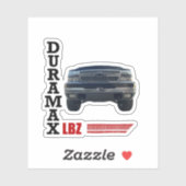 Sticker de camion noir Duramax LBZ avec bandes rou (Feuille)