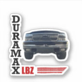 Sticker de camion noir Duramax LBZ avec bandes rou (Devant)