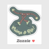 Sticker de caractères d'Escalade rétro de crevette (Feuille)