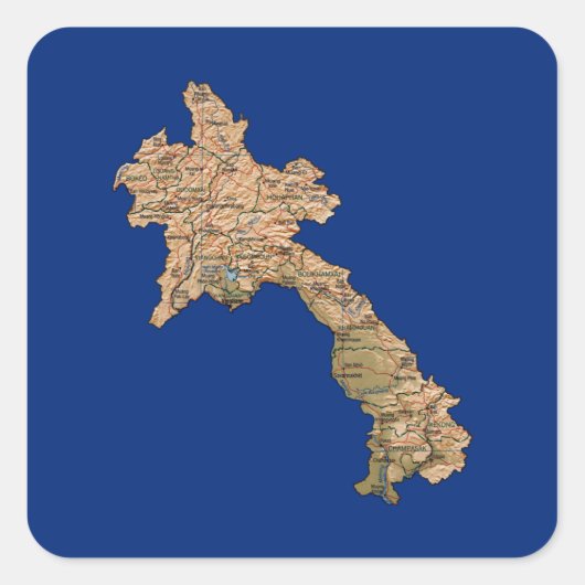 Sticker de carte du Laos (Devant)