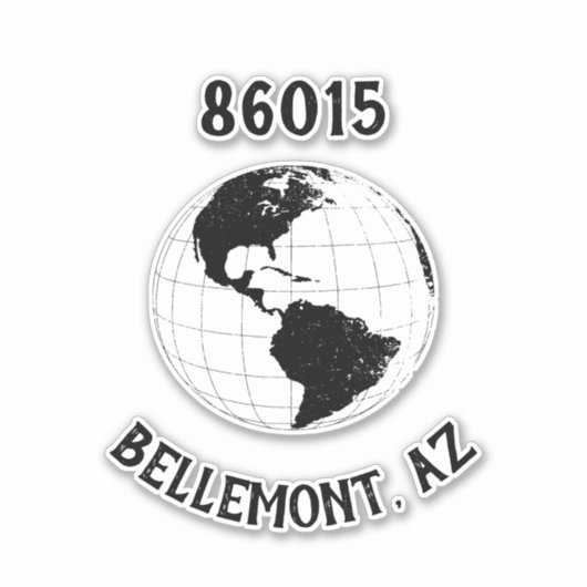 Sticker de carte du monde du code postal de l'État (Devant)