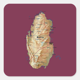 Sticker de carte du Qatar