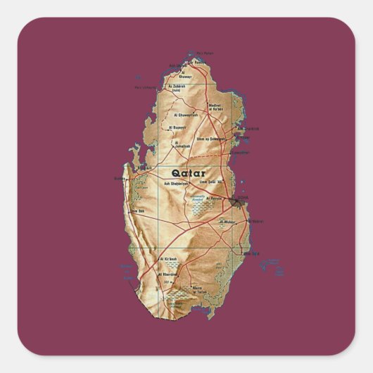 Sticker de carte du Qatar (Devant)