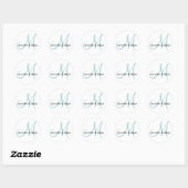 Sticker de chambre Mariage Monogramme Blanc Bleu (Feuille)